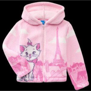 DISNEY Marie Aristocats Plush Sherpa Hooded Pink Jacket GIRLS SIZE 7-8 NEW